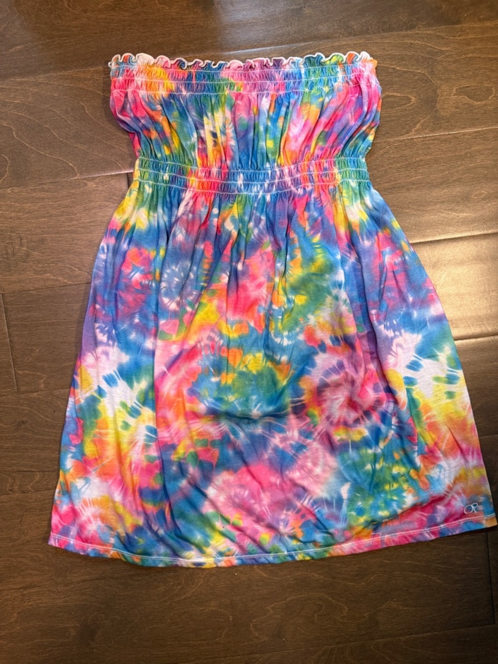 Tie-Dye Strapless Swimsuit Cover Sundress - Multicolor